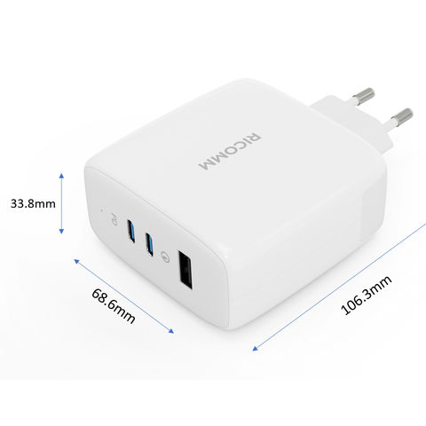 Cargador para iPhone, adaptador de corriente plegable PD/QC3.0 de 20 W,  puerto de alimentación Atom III (2 puertos), cargador de viaje, compatible  con