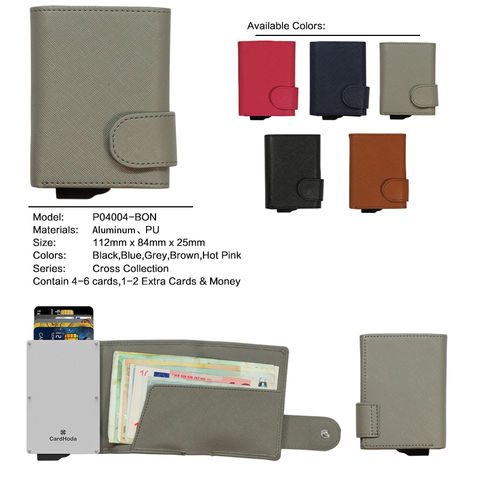 1 Piece Pu Leather and Aluminum Card ID Holders RFID Aluminium