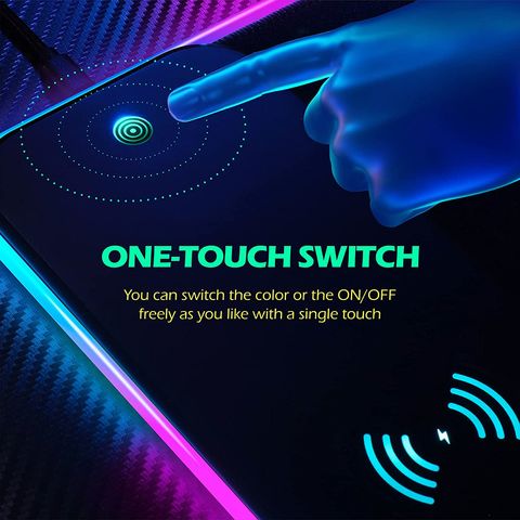 Tapis de souris gaming LED de haute qualité 10W/15W XXL RGB avec chargeur sans fil