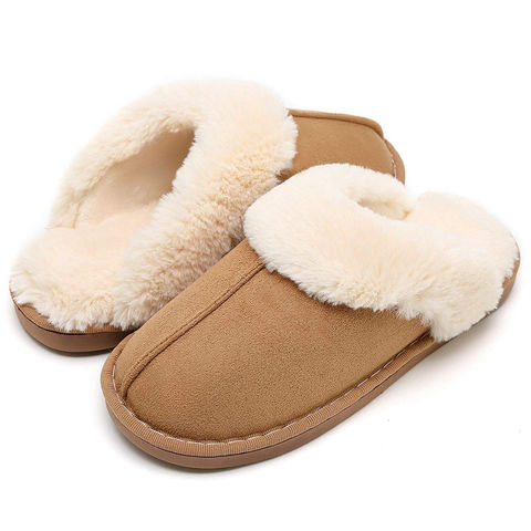Pantoufles d'hiver pour la maison avec semelle en caoutchouc TPR pour hommes et femmes, chaussons chauds pour intérieur et extérieur