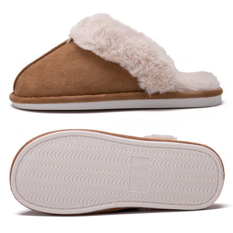 Pantoufles d'hiver pour la maison avec semelle en caoutchouc TPR pour hommes et femmes, chaussons chauds pour intérieur et extérieur