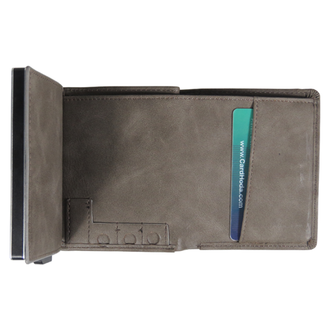 Porte-carte RFID brossé portefeuille en métal