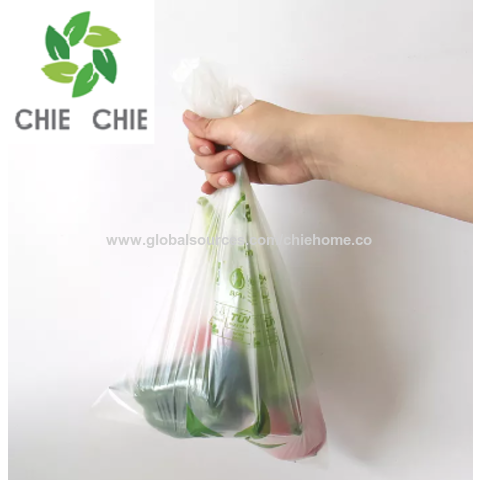 Plastic Bags Transparent Supermarket Shopping Food Packaging With Handle LC