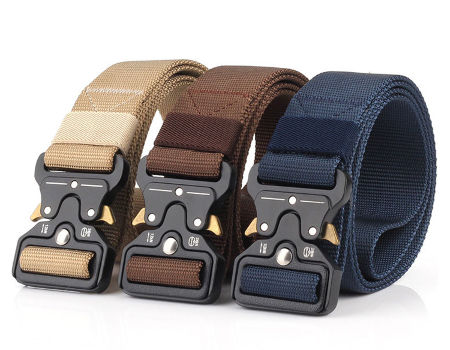 Heavy Duty New Metal Buckle Combat Custom Nylon Fabric Tactical Belt Set For Men's 1000D supplier
