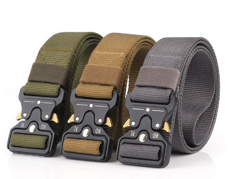 Heavy Duty New Metal Buckle Combat Custom Nylon Fabric Tactical Belt Set For Men's 1000D supplier