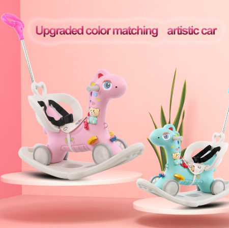 High quality riding toy baby plastic rocking horse new design for children multifunctional supplier