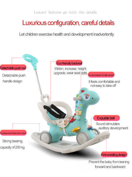 High quality riding toy baby plastic rocking horse new design for children multifunctional supplier