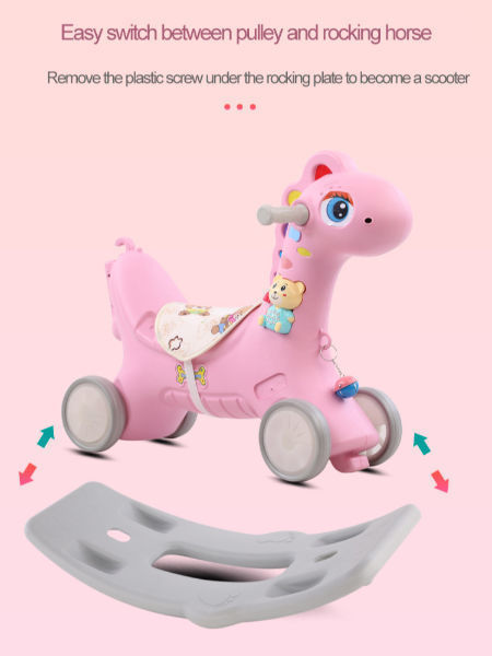 High quality riding toy baby plastic rocking horse new design for children multifunctional supplier