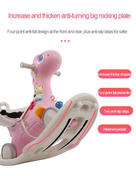 High quality riding toy baby plastic rocking horse new design for children multifunctional supplier