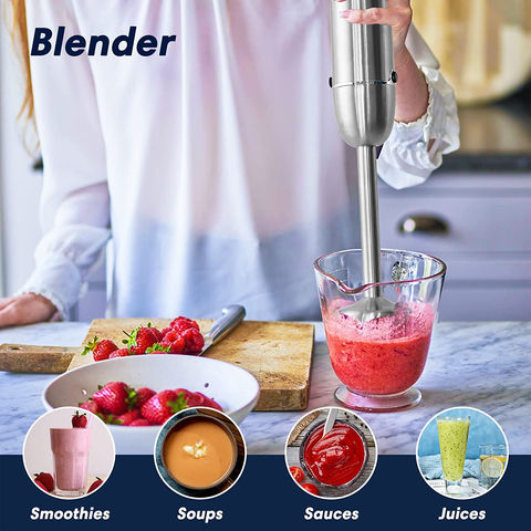 Hand Blender, 5-in-1 Immersion Hand Blender,12 Speed Turbo Mode Stick  Blender for Make Smoothie, Milk Shakes,Juice ,Sauces 