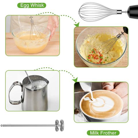 Cheap Electric Milk Frother High-Speed Motor One-key Start Handheld Egg Blender  Coffee Mixer Wand Kitchen