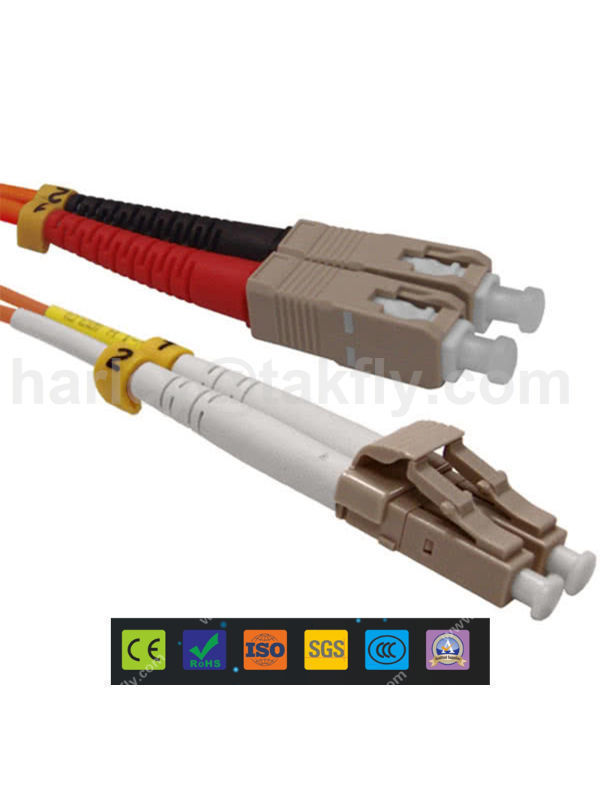 SC del 1M al cable de remiendo de la fibra del SC del cable de fibra óptica  del solo modo SC/APC-SC/APC 9/125μm, cable de fibra óptica Internet