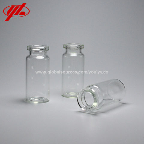 10ML Clear Injection Glass Vial/Stopper With Flip Off Caps Small