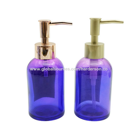 Hand and Dish Soap Dispensers amber Glass Bottle With Pumpglass