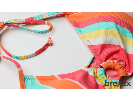 OEM / ODM Ladies swimwear, the contrast color swimwear, two piece sexy women striped bikini set supplier