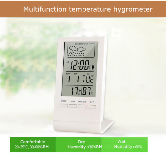 Multifunctional Indoor Hygrometer Thermometer Convenient Digital