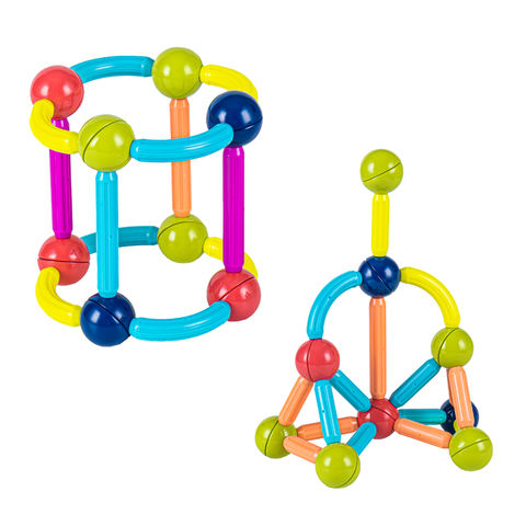 Juego de bloques de construcción magnéticos para niños: Varillas y bolas magnéticas para ensamblaje 3D