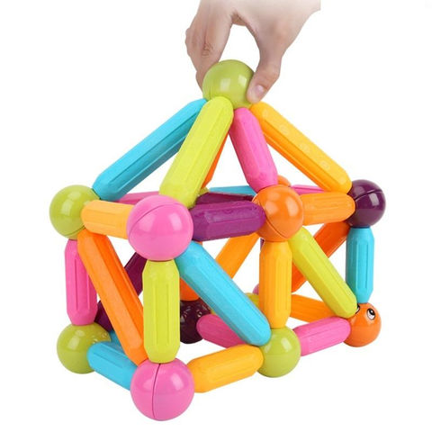 Juego de bloques de construcción magnéticos para niños: Varillas y bolas magnéticas para ensamblaje 3D
