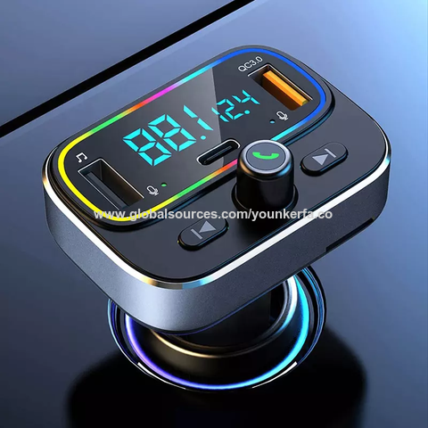 Wireless Car Wireless FM Transmitter Tipo C Cargador De Coche USB Dual Luz  Colorida Reproductor De MP3 Música Sin Pérdida Llamadas Manos Libres Kit De