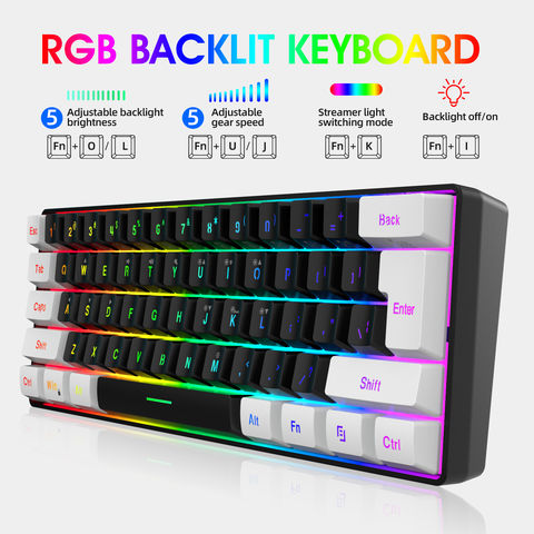 60 % OEM Gamer Clavier rétroéclairé RVB 61 touches clavier de jeu Bluetooth  filaire - Chine Clavier de jeu et ordinateur de 60 % prix