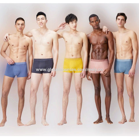 Gay Underwear Men Short Brief Short Dark Blue Color With Elastic Waistband  And Custom Logo Oem - China Wholesale Gay Men Underwear Oem $1.2 from  Xiamen Reely Industrial Co. Ltd