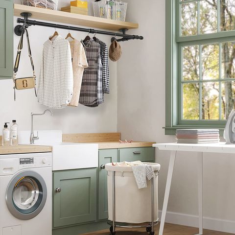 Clothes Drying Rack Shelf With Rod For Laundry Room Drying Rack