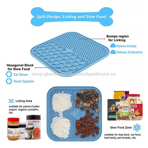 Lick Mat for Dogs Slow Feeder Licking Mat Anxiety Relief Lick Pad with  Suction Cups for Peanut Butter Food Treats Yogurt, Pets Bathing Grooming