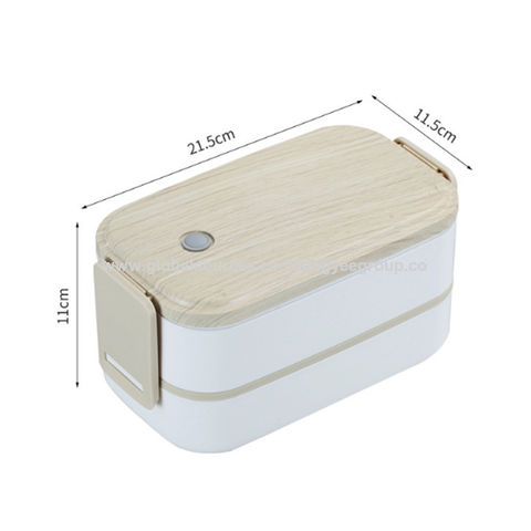 Wood Grain Lunch Box Set Office Worker Student Portable Bento Box