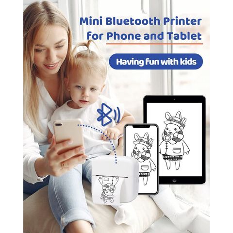M02X Imprimante Photo Bluetooth Mobile, Imprimante Thermique d'Étiquettes, Mini Imprimante Photo Portable