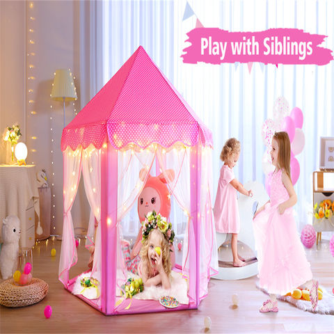 Tienda de campaña para niños y niñas, gran casa de juegos rosa,  para interiores y exteriores, tienda de campaña de princesa para niños,  tienda de campaña para niños, casa de juegos 