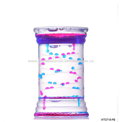 Mesa de juguete espiral de movimiento líquido agua arena gel plástico reloj de arena líquido temporizador para juegos sensoriales