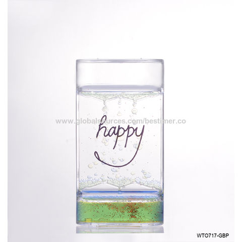 Mesa de juguete espiral de movimiento líquido agua arena gel plástico reloj de arena líquido temporizador para juegos sensoriales