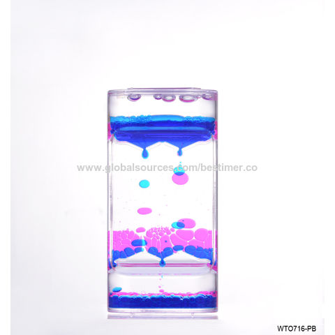 Mesa de juguete espiral de movimiento líquido agua arena gel plástico reloj de arena líquido temporizador para juegos sensoriales