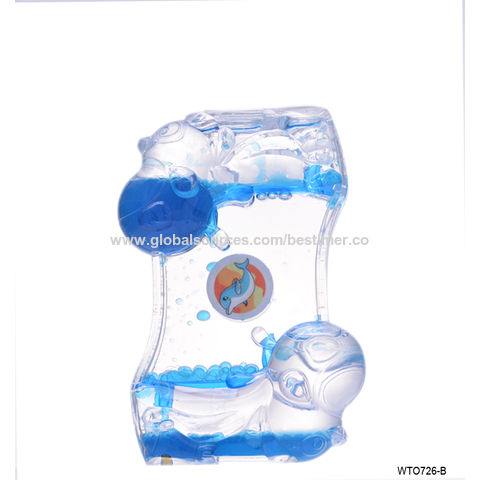 Mesa de juguete espiral de movimiento líquido agua arena gel plástico reloj de arena líquido temporizador para juegos sensoriales