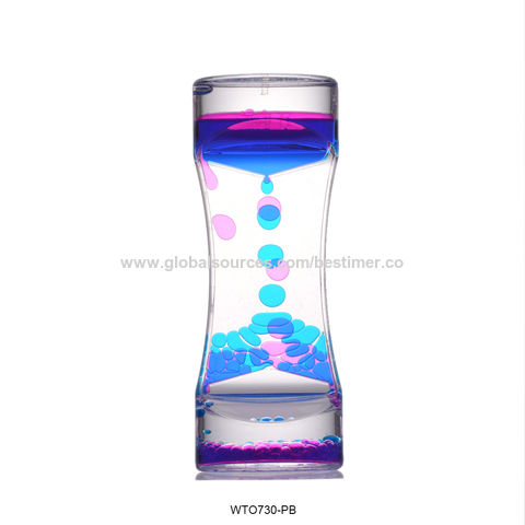 Mesa de juguete espiral de movimiento líquido agua arena gel plástico reloj de arena líquido temporizador para juegos sensoriales