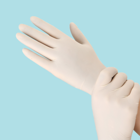 Gants chirurgicaux jetables durables, gants blancs d'examen de