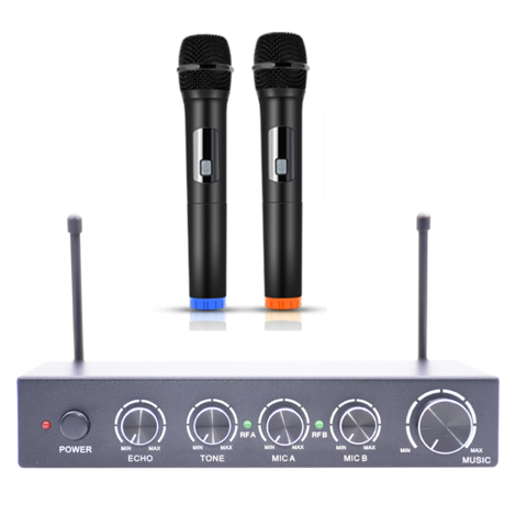 Microphone Sans Fil, Système de Micro Bluetooth Sans Fil, Micro Sans Fil  Portable Dynamique avec Récepteur VHF pour Karaoké Chant Discours d'Église