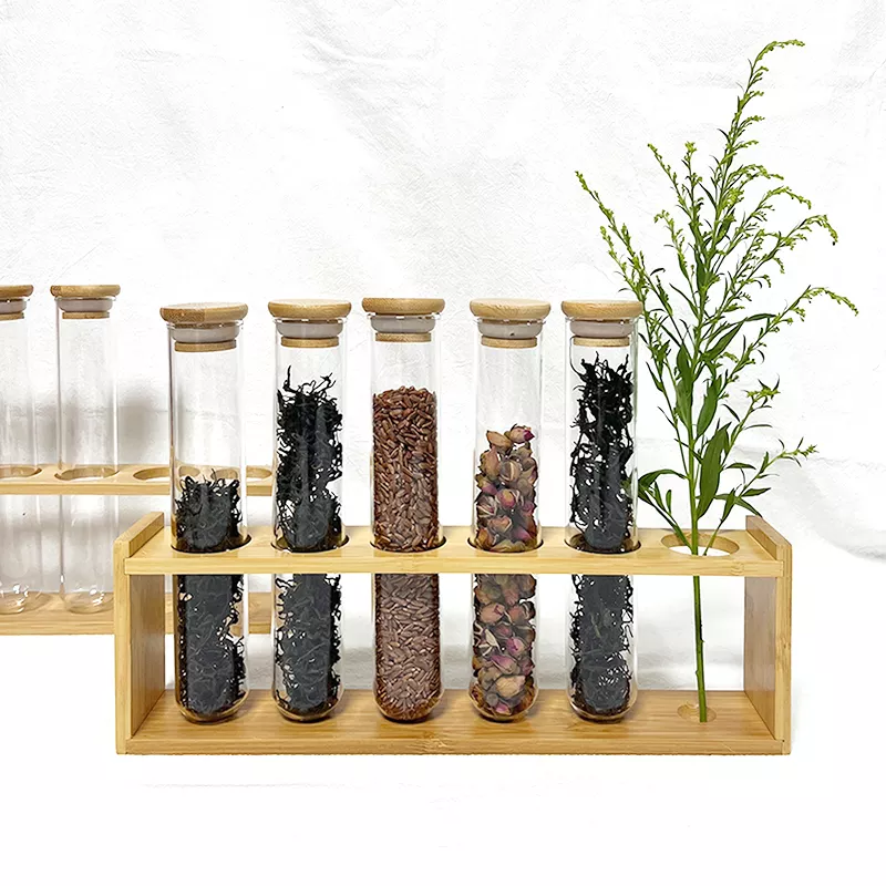 Bulk Buy China Wholesale Wooden Spice Rack Tubes 6 Wells Bamboo Tube ...
