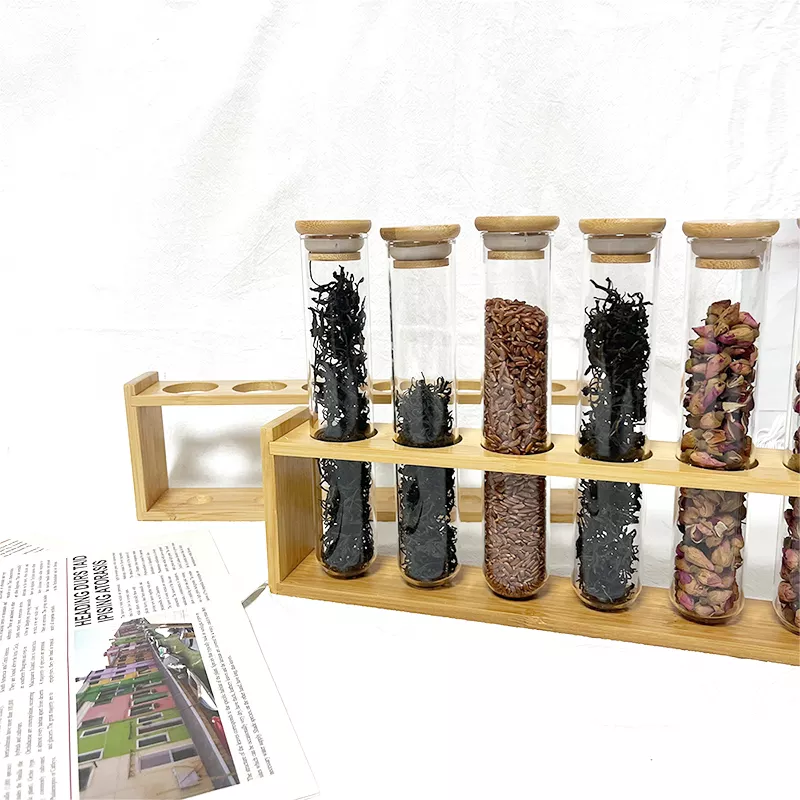 Bulk Buy China Wholesale Wooden Spice Rack Tubes 6 Wells Bamboo Tube ...