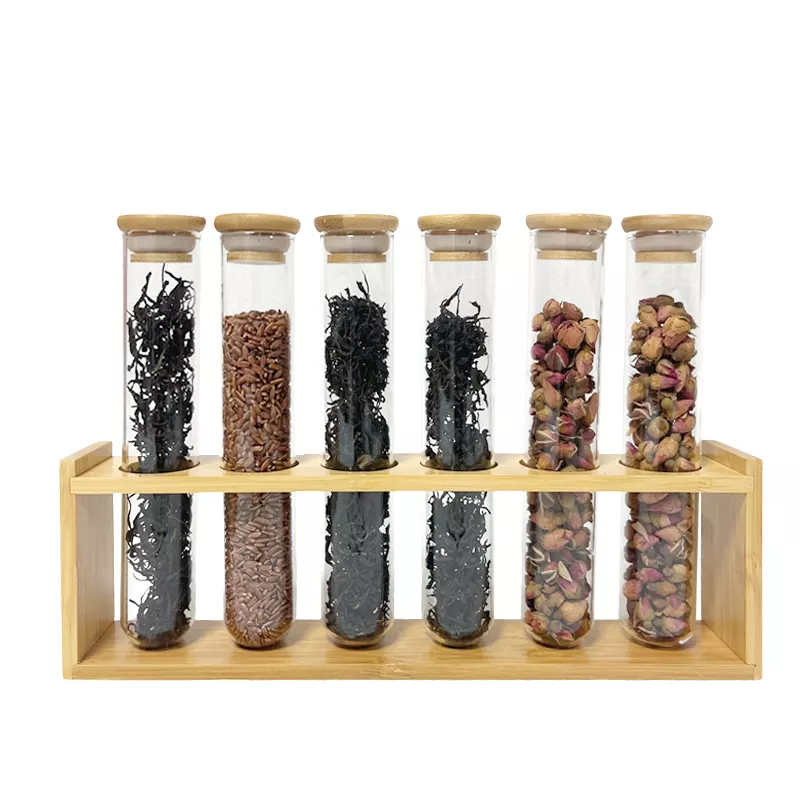 Bulk Buy China Wholesale Wooden Spice Rack Tubes 6 Wells Bamboo Tube ...
