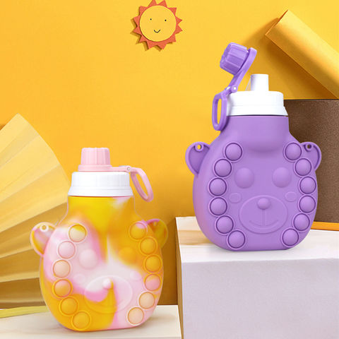 Buy Wholesale China 16oz New Design Collapsible Silicone Kids Water Bottle  With Relief Push Pop Bubble Hot Water Bag & Kids Water Bottle at USD 2.9
