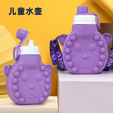 Buy Wholesale China 16oz New Design Collapsible Silicone Kids Water Bottle  With Relief Push Pop Bubble Hot Water Bag & Kids Water Bottle at USD 2.9