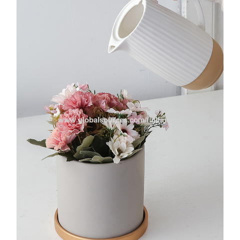 Buy Wholesale China Plastic Planter Flower Pot Indoor Modern Decorative  Plastic Pots Drainage Hole And Tray & Plant Pots at USD 0.3556