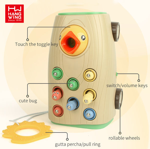 Toddler Hungry Woodpecker Montessori Toys Magnetic Game, Preschool