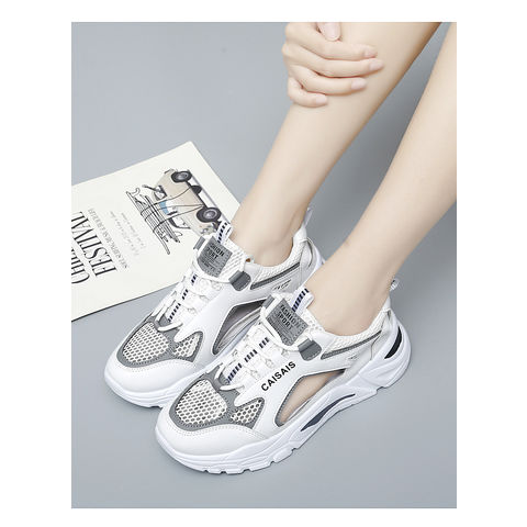 Compre Zapatos Deportivos Informales De Punto Transpirables Con Estilo,  Zapatillas Para Caminar Al Aire Libre Para Mujeres y Zapatillas Mujer de  China por 6.5 USD
