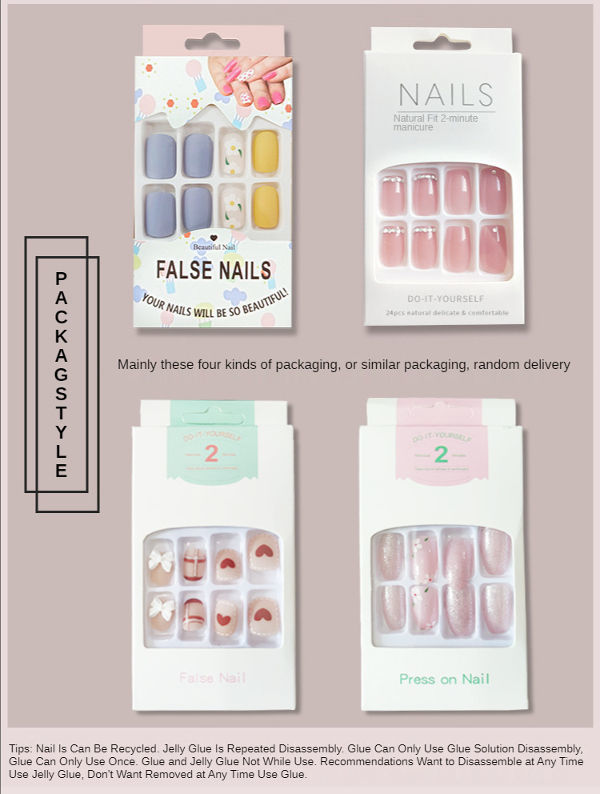 Buy Wholesale China 24pcs Artificial Fingernails Solid Frosted Sequins