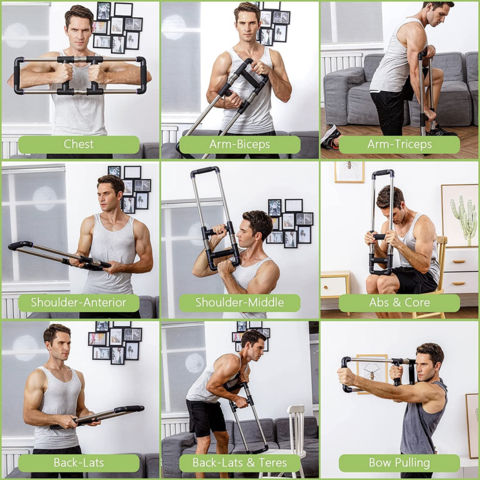 Men's Exercise Spring Bar, Home Fitness Workout Accessories