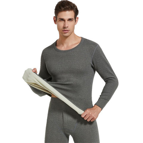 Winter Men's Long Sleeve Thermal Underwear Plus Velvet Padded Slim