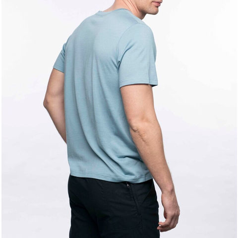 Camiseta de lana merina para hombre, camisa de gran tamaño para