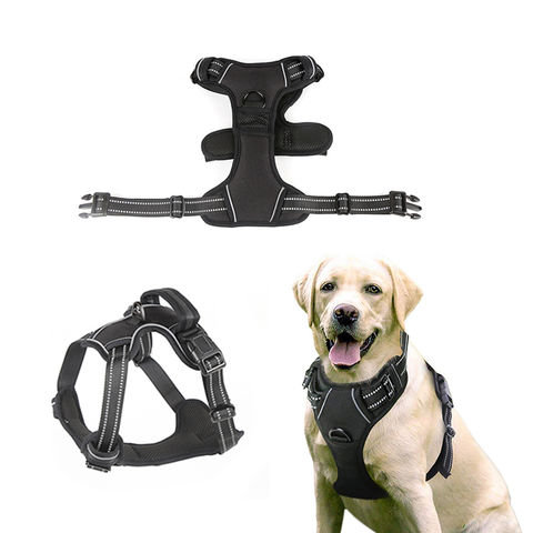 Wholesale Private label luxury dog harness set with reflective logo  adjustable soft padded dog vest for dogs From m.